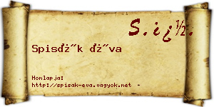 Spisák Éva névjegykártya